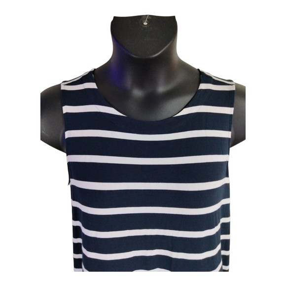 J. Jill Wearever Collection Sleeveless Striped Flowy Stretch Longline Top Large - Picture 7 of 12